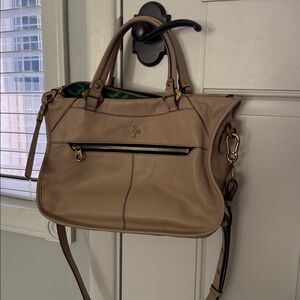 orYANY Taupe Leather Satchel